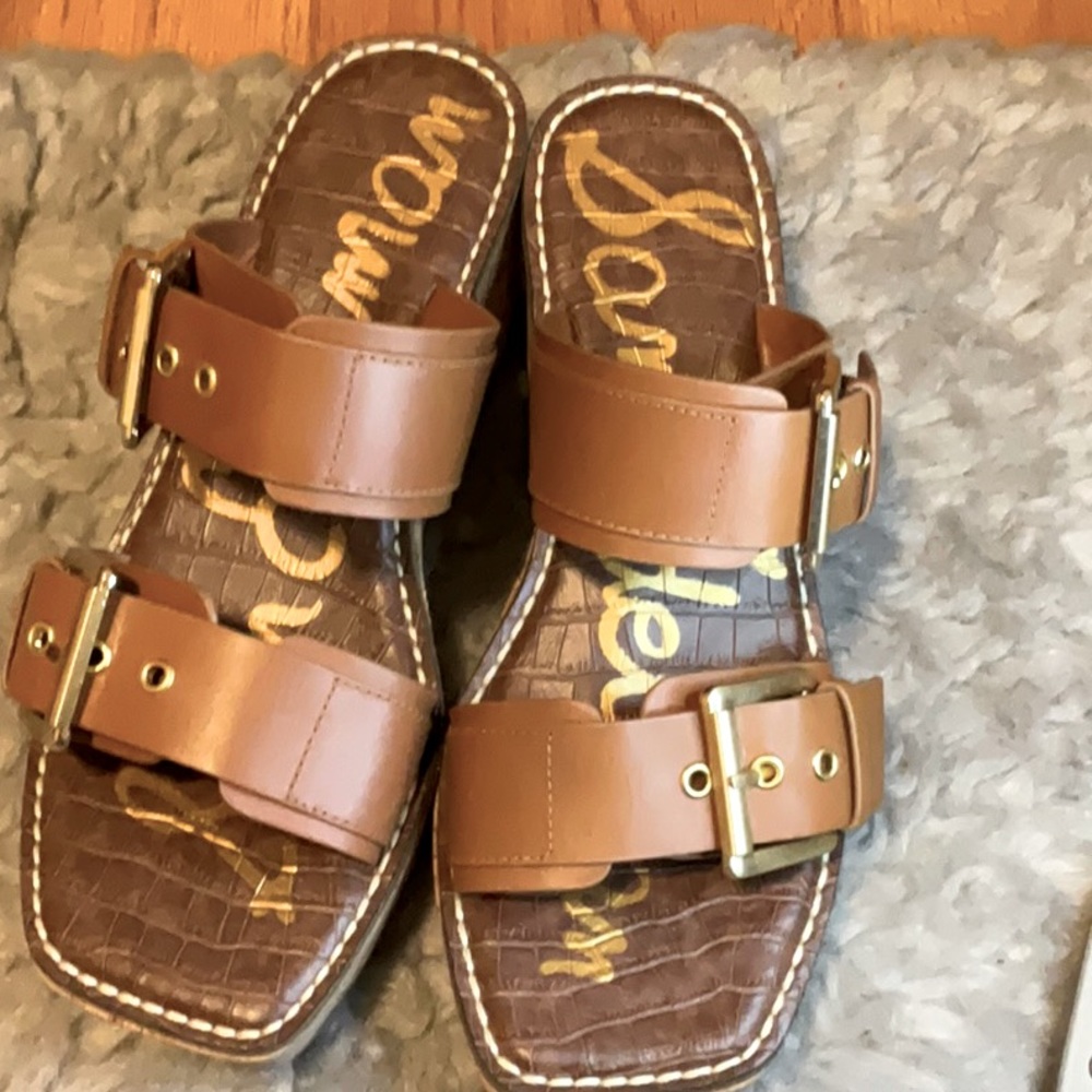 Sam Edelman wedges buckled cork wedges size 7.5